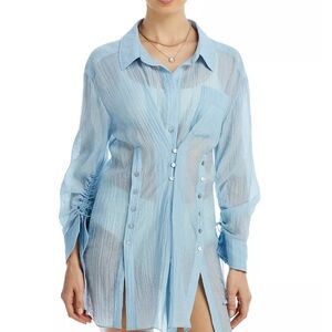 Short Alisha Blue Swimsuit Cover-Up